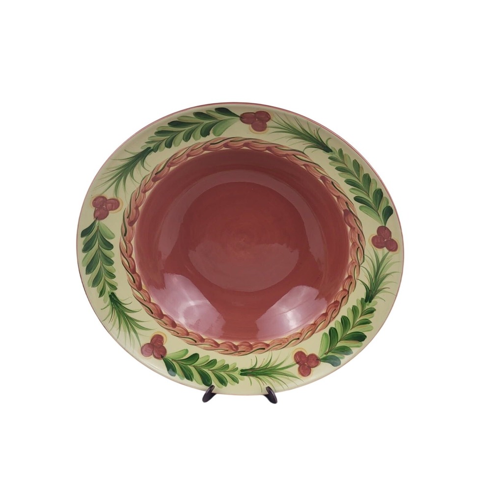 Southern Living Gail Pittman Siena Pasta Serving Bowl Red Berry 14" Ceramic‎
